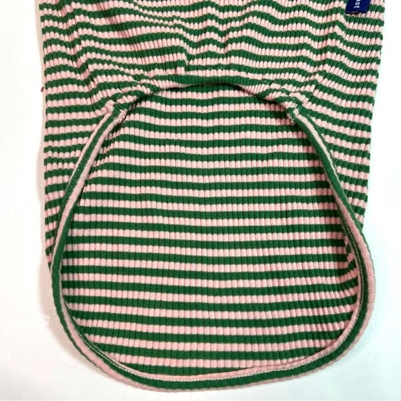 LITTLE BEAST 'Two Peas’ Sleeveless Dog Shirt Pink Green Ribbed Size XL - Picture 8 of 12